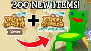 ALL New Items 300 in Animal Crossing Update 20  Happy Home Paradise DLC [upl. by Mast279]