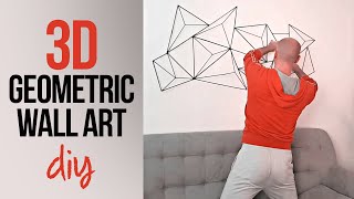 DIY  3D Geometric Wall Art 2019  Crafts with bamboo sticksskewers [upl. by Eima]