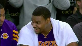 Andrew Bynum upset on TV after Mike Brown benched him for bad three point shot 32712 [upl. by Astrea]