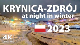 KrynicaZdroj Poland Winter Walking Tour ⛄ 4K Ultra HD – With Captions [upl. by Demmahum]