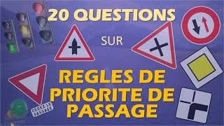 Test 20 questions sur PRIORITÉS DE PASSAGE 1 Code de la route 2023 Permis B [upl. by Hulburt]