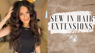 Bellami Sew In Hair Extensions Hair Tutorial  Adding Length Fullness amp Volume [upl. by Nesilla]