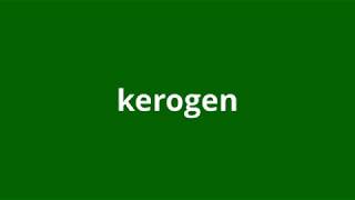 what is the meaning of kerogen [upl. by Ledba256]