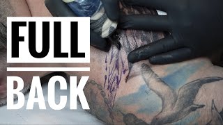 Full back Tattoo in progress  Time lapse [upl. by Yerac]