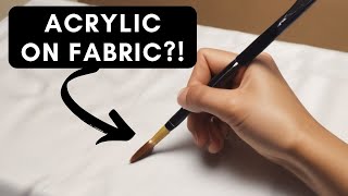 Can ACRYLIC Paint Be Used on Fabric 👕👗  NO MEDIUMs  Part 1 [upl. by Esinrahs]