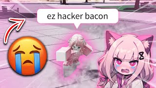 EGirl Thought Every Bacon Is a Hacker The Strongest Battlegrounds [upl. by Assehc913]