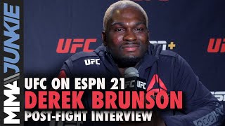 Derek Brunson happy to shut up stupid Kevin Holland  UFC on ESPN 21 postfight [upl. by Berners]