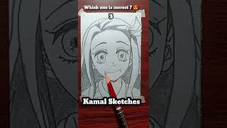 Demon Slayer  Which one is correct for NEZUKO KAMADO 💯 demonslayer drawing shorts diy art [upl. by Brigitte818]