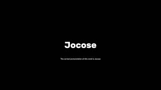 How to pronounce jocose grammar pronunciationguide [upl. by Salzhauer]