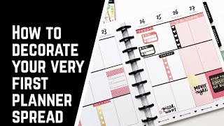 How to Decorate Your Very First Planner Spread [upl. by Dnarb]