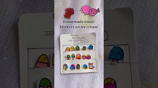 Handmade emoji stickers in icecream 🍦 sticker shorts short satisfying kidsviralvideo [upl. by Lesak]