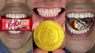 Chew Chew Chewing Chocolate Candy ASMR Sounds Compilation 🙄 long satisfying compilation [upl. by Ynatil838]