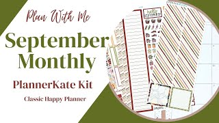 Plan With Me  September Monthly Setup  PlannerKate Stickers [upl. by Beedon]