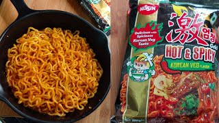 shorts Hot and spicy veg Korean noodles Nissin [upl. by Assilrac]