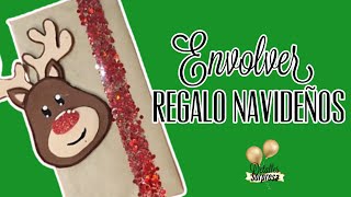 regalo navidadforrar o envoltura navideña super fácil y rápidocomo forrar tus regalos diy [upl. by Bathsheba]