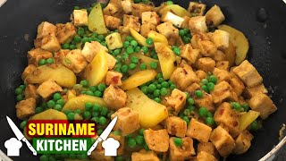 Surinaamse Tofu Met Doperwten Aardappelen In Masala  Surinamese Tofu With Peas Potatoes In Masala [upl. by Rollins]