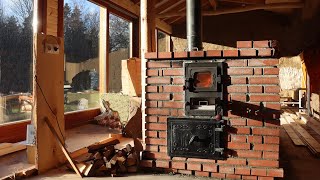 Building a masonry cooking stove in our cabin  Story 17 [upl. by Nalid]