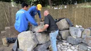 How to build a Fish Pond  Part 12  Waterfall Construction 4 of 4 [upl. by Nyrret413]