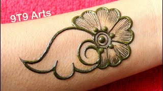 New Easy Mehndi Design for Beginners  Shaded Arabic Mehndi Design  Mehandi ka design [upl. by Anitsirc]