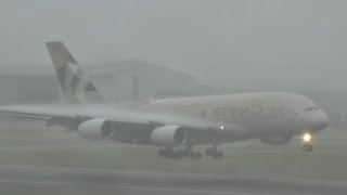 Heathrow Landings In FOG  HD  10 Minutes  Credit Flight Focus 365 [upl. by Burroughs]