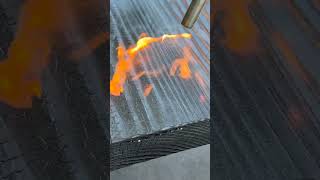 Burning a Table to make it better with POURLA epoxy epoxyresin epoxyart epoxyresinart diy [upl. by Elfreda]