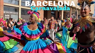 Barcelona Carnival 2024 in Spain Carnavalada de la Barceloneta [upl. by Barby486]