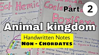 Animal kingdom Part  2  Non Chordates  NEET 2025  Handwritten Notes [upl. by Sesylu]