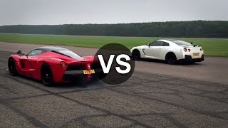 Ferrari LaFerrari Vs Nissan GTR Drag Race  DRAGINFO [upl. by Hilly603]