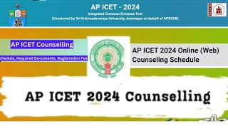 AP ICET COUNSELING 2024 DATES ARE RELEASED important dates weboptions Documents [upl. by Nnylylloh]