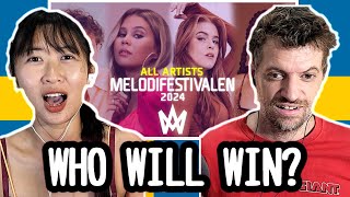 Who will represent SWEDEN Reaction to MELODIFESTIVALEN 2024 All Artists [upl. by Sandell]