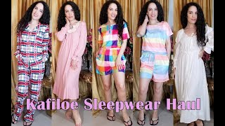 Kafiloe Sleep and Loungewear Haul and Try On [upl. by Eloci437]