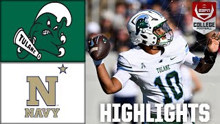 Tulane Green Wave vs Navy Midshipmen  Full Game Highlights  ESPN College Football [upl. by Owiat]