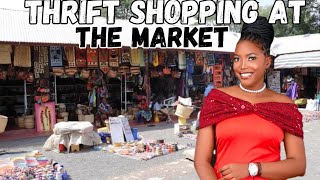 Thrift Shopping Haul  Market Shopping Vlogtober  DITL  Vlog  Nicole Addie [upl. by Zetrom]