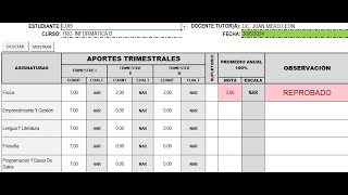 BOLETA DE CALIFICACIONES EN EXCEL 2024 [upl. by Karmen]