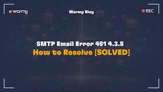 SMTP Email Error 451 435 How to Resolve SOLVED [upl. by Andreana]