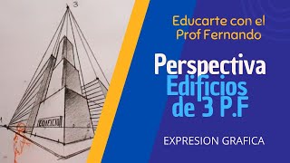 COMO DIBUJAR PERSPECTIVA DE EDIFICIOS DE 3 PUNTOS DE FUGA [upl. by Rosa]