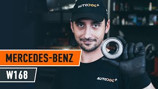 How to change front wheel bearing on MERCEDES W168 TUTORIAL AUTODOC [upl. by Aehtla]