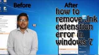 how to remove lnk extension error in windows 7 [upl. by Ellenahs420]