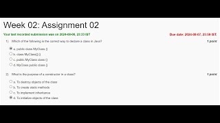 NPTEL Programming In Java Programming Assignment July 2024 Swayam Week 02 Quiz Assignment [upl. by Neleh]