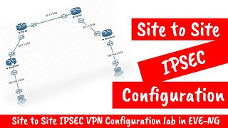 Site to Site IPSEC VPN Configuration lab in EVENG [upl. by Akialam514]