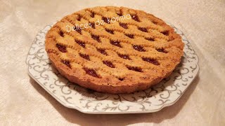 كروسطاطا المشمش بعجين خشخش طريقة جديدة و لذيييذة😍🍑 CROSTATA À LA CONFITURE DABRICOT [upl. by Ahsirahc427]