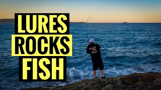 LURE FISHING FOR TAILOR BLUEFISH OFF THE ROCKS [upl. by Ennahtur]