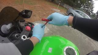 Howto Install Ohlins steering damper on 2014 Kawasaki ZX6R [upl. by Becky]