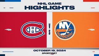 NHL Highlights  Canadiens vs Islanders  October 19 2024 [upl. by Fillbert]