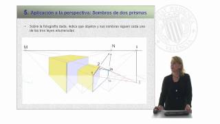 Aplicación de las leyes de sombras de rectas Perspectiva cónica   UPV [upl. by Bevers]