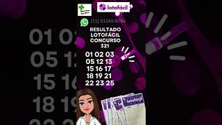 Resultado Lotofácil concurso 3211 lotofacil [upl. by Fates]