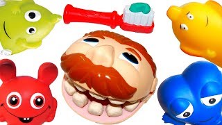 Babblarna leker tandläkare och borstar tänderna  Babblarna leker med rolig Play Doh  Lek och lär [upl. by Ydak]