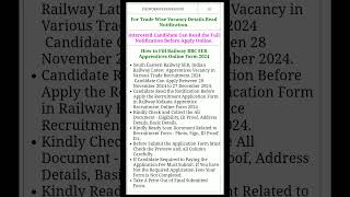 South Eastern Railway SER RRC Kolkata Various Trade Apprentices 2024 Apply Online for 1785 Post [upl. by Kecaj]