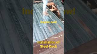 Steel decking installation Inquire now steeldeck roofing [upl. by Leugar]