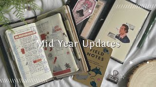 ☾ a midyear planner  journaling system update  hobonichi field notes  midori [upl. by Tonl]